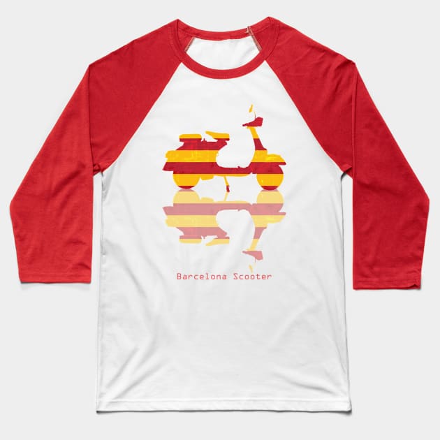 Barcelona scooter Baseball T-Shirt by AaaahEeeekStudio